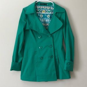 Vertigo Green Trench Jacket Size Extra Small